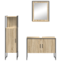Juego de Muebles de Baño de 3 Piezas de Roble Sonoma de Madera Elaborada de , Tocadores de baño - Ref: Foro24-3345146, Precio...