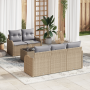 Conjunto de Sofá de Jardín de 6 Piezas con Cojines Ratán Poliéster Beige von , Outdoor-Sofas - Ref: Foro24-3345580, Preis: 45...