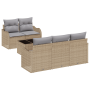 Conjunto de Sofá de Jardín de 6 Piezas con Cojines Ratán Poliéster Beige von , Outdoor-Sofas - Ref: Foro24-3345580, Preis: 45...