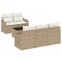 Conjunto de Sofá de Jardín  de 6 Piezas con Cojines Beige Rattan | Foro24.es | Tu tienda online para hogar, jardín y más Foro24.es
