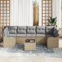 Set de Sofá de Jardín de 8 Piezas con Cojines Beige Ratán Sintético von , Outdoor-Sofas - Ref: Foro24-3345620, Preis: 535,04 ...