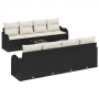 Conjunto de Sofá de Jardín  de 9 Piezas con Almohadas Ratán Poliratán Negro | Foro24.es | Tu tienda online para hogar, jardín y más Foro24.es