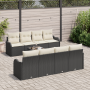 Conjunto de Sofá de Jardín  de 9 Piezas con Almohadas Ratán Poliratán Negro | Foro24.es | Tu tienda online para hogar, jardín y más Foro24.es