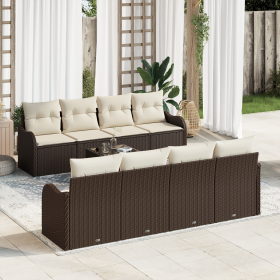 Conjunto de Sofá de Jardín de 9 Piezas con