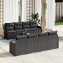 Conjunto de Sofá de Jardín de 9 Piezas con Cojines Negro Ratán Poliéster von , Outdoor-Sofas - Ref: Foro24-3345633, Preis: 60...
