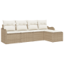 Juego de Sofá de Jardín de 5 Piezas con Cojines Beige Ratán Poliéster von , Outdoor-Sofas - Ref: Foro24-3345661, Preis: 318,8...