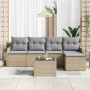 Juego de Sofá de Jardín de 6 Piezas con Cojines en Ratán Poli Negro by , Outdoor sofas - Ref: Foro24-3345670, Price: 360,40 €...