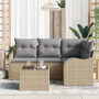 Juego de Sofá de Jardín de 5 Piezas con Cojines de Ratán Negro von , Outdoor-Sofas - Ref: Foro24-3345690, Preis: 354,13 €, Ra...
