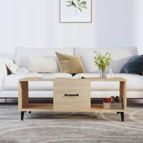 Mesa de centro madera contrachapada roble sonoma 102x50x40 cm de vidaXL, Mesas de centro - Ref: Foro24-812702, Precio: 64,40 ...