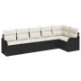 Conjunto de sofá jardín de 6 piezas con cojines Rattan negro poliéster | Foro24.es | Tu tienda online para hogar, jardín y más Foro24.es