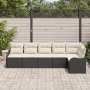 Conjunto de sofá jardín de 6 piezas con cojines Rattan negro poliéster | Foro24.es | Tu tienda online para hogar, jardín y más Foro24.es