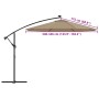 Tela de repuesto para sombrilla voladiza gris taupe 350 cm