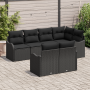 Juego de Sofá de Jardín de 7 Piezas con Cojines Ratán Poliéster Negro by , Outdoor sofas - Ref: Foro24-3345743, Price: 516,50...