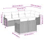 Juego de Sofá de Jardín de 7 Piezas con Cojines Ratán Poliéster Negro by , Outdoor sofas - Ref: Foro24-3345743, Price: 516,50...