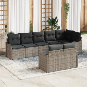 Conjunto de 8 piezas de sofá de jardín con