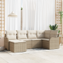 Conjunto de sofá de jardín de 6 piezas con cojines beige de poliratán by , Outdoor sofas - Ref: Foro24-3345771, Price: 401,45...
