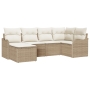 Conjunto de sofá de jardín de 6 piezas con cojines beige de poliratán by , Outdoor sofas - Ref: Foro24-3345771, Price: 401,45...
