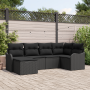 Conjunto de Sofá de Jardín de 6 Piezas con Cojines Ratán Poliéster Negro von , Outdoor-Sofas - Ref: Foro24-3345773, Preis: 39...