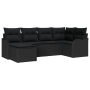 Conjunto de Sofá de Jardín de 6 Piezas con Cojines Ratán Poliéster Negro von , Outdoor-Sofas - Ref: Foro24-3345773, Preis: 39...