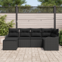 Conjunto de Sofá de Jardín de 6 Piezas con Cojines Ratán Poliéster Negro von , Outdoor-Sofas - Ref: Foro24-3345773, Preis: 39...