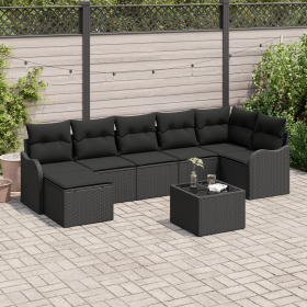 Conjunto de Sofá de Jardín de 8 Piezas con Cojines Beige de Poliratán von , Outdoor-Sofas - Ref: Foro24-3345803, Preis: 499,7...