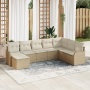 Juego de Sofás de Jardín de 8 Piezas con Cojines Beige, Ratán Poliéster | Foro24.es | Tu tienda online para hogar, jardín y más Foro24.es