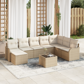 Conjunto de Sofá de Jardín de 9 Piezas con