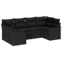 Conjunto de Sofá de Jardín de 6 Piezas con Cojines Negro de Ratán Poliéster by , Outdoor sofas - Ref: Foro24-3345843, Price: ...
