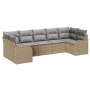 Juego de Sofás de Jardín de 7 Piezas con Cojines Beige de Rattan Resistente von , Outdoor-Sofas - Ref: Foro24-3345850, Preis:...