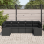 Juego de Sofás de Jardín de 7 Piezas con Cojines Ratán Poliéster Negro by , Outdoor sofas - Ref: Foro24-3345853, Price: 495,4...