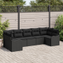 Juego de Sofás de Jardín de 7 Piezas con Cojines Ratán Poliéster Negro by , Outdoor sofas - Ref: Foro24-3345853, Price: 495,4...