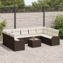 Conjunto de Sofá de Jardín  de 9 Piezas con Almohadillas Gris Polirratán | Foro24.es | Tu tienda online para hogar, jardín y más Foro24.es