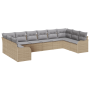 Juego de Sofá de Jardín de 10 Piezas con Cojines Beige de Ratán Sintético by , Outdoor sofas - Ref: Foro24-3345880, Price: 64...