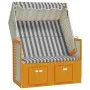 Silla playa Strandkorb dosel ratán sintético madera blanco gris de vidaXL, Tumbonas - Ref: Foro24-318654, Precio: 206,28 €, D...