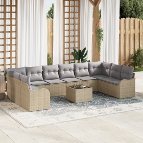 Juego de Sofá de Jardín de 11 Piezas con Cojines Ratán Poliéster Negro by , Outdoor sofas - Ref: Foro24-3345890, Price: 691,1...
