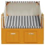 Beach chair Strandkorb with canopy, synthetic rattan, white and gray wood by vidaXL, Loungers - Ref: Foro24-318654, Price: 22...