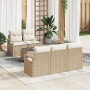 Conjunto de Sofá de Jardín de 6 Piezas con Cojines Beige de Ratán Poliéster | Foro24.es | Tu tienda online para hogar, jardín y más Foro24.es