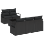 Conjunto de Sofás de Jardín de 6 Piezas con Cojines Negros de Poliratán von , Outdoor-Sofas - Ref: Foro24-3346263, Preis: 408...
