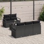 Conjunto de Sofás de Jardín de 6 Piezas con Cojines Negros de Poliratán von , Outdoor-Sofas - Ref: Foro24-3346263, Preis: 408...