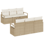 Set de Sofá de Jardín  de 7 Piezas con Cojines Beige Ratán Sintético | Foro24.es | Tu tienda online para hogar, jardín y más Foro24.es