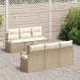 Set de Sofá de Jardín  de 7 Piezas con Cojines Beige Ratán Sintético | Foro24.es | Tu tienda online para hogar, jardín y más Foro24.es