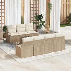 Set de Sofá de Jardín de 8 Piezas con Cojines