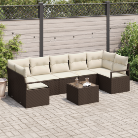Set de Sofá de Jardín de 8 Piezas con Cojines