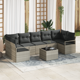 Set de Sofá de Jardín de 8 Piezas con Cojines