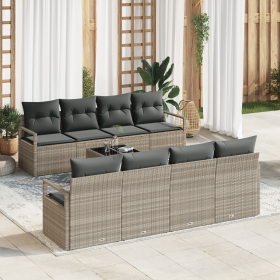 Conjunto de Sofá de Jardín de 9 Piezas con