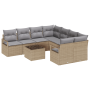 Juego de Sofá de Jardín  de 9 Piezas con Cojines Beige Rattan | Foro24.es | Tu tienda online para hogar, jardín y más Foro24.es