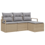 Set de Sofá de Jardín  de 4 piezas con Cojines Ratán Poliéster Beige | Foro24.es | Tu tienda online para hogar, jardín y más Foro24.es