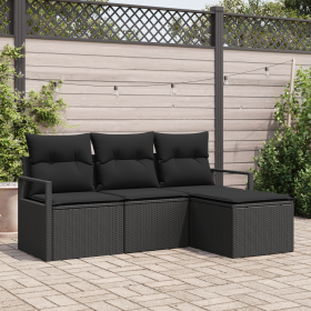Set de Sofá de Jardín de 4 Piezas con Cojines