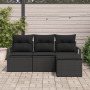 Set de Sofá de Jardín de 4 Piezas  con Cojines Ratán Poliéster Negro | Foro24.es | Tu tienda online para hogar, jardín y más Foro24.es