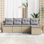 Conjunto de Sofás de Jardín de 5 Piezas con Cojines Beige Ratán Poliéster | Foro24.es | Tu tienda online para hogar, jardín y más Foro24.es